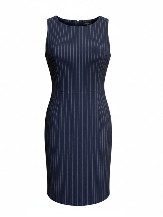 Karen Scott Dresses & Skirts - Karen Scott Classic Navy Pinstripe Sheath Dress